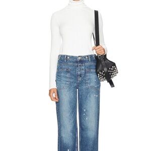 Free People Blue Straight Leg Jeans